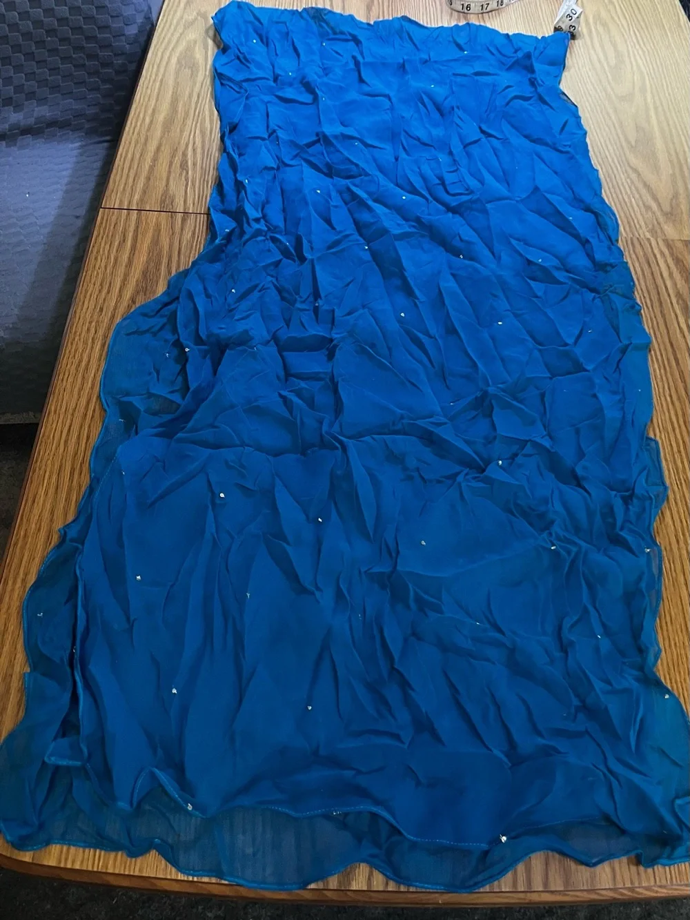 Embellished Sapphire Blue Salwar Pants with Dupatta